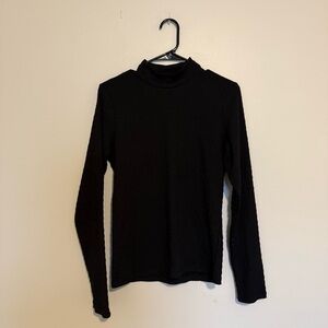 Sanctuary | Black Textured Turtleneck Top